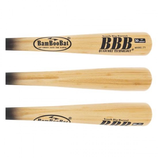 BamBooBat Youth Big Barrel Bamboo Wood Baseball Bat: YBB-HBBN HOT SALE
