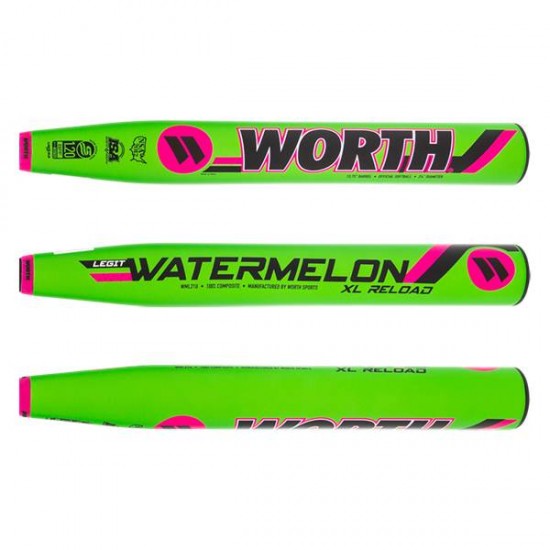 Worth Legit Watermelon 13.75&quot; XL USSSA 240 Slow Pitch Softball Bat: WML21U Promotions