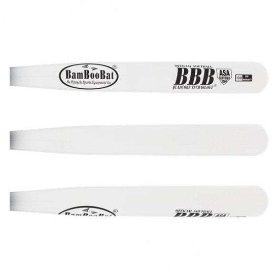 BamBooBat Bamboo Wood ASA Slow Pitch Softball Bat: HBBW34S White/Black Promotions